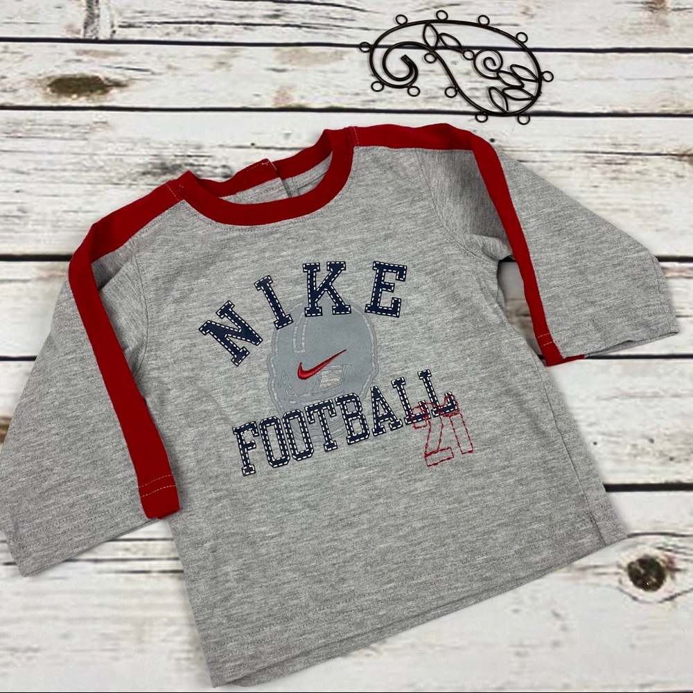 Nike T-shirt 3-6 Months Gray Football Long Sleeve